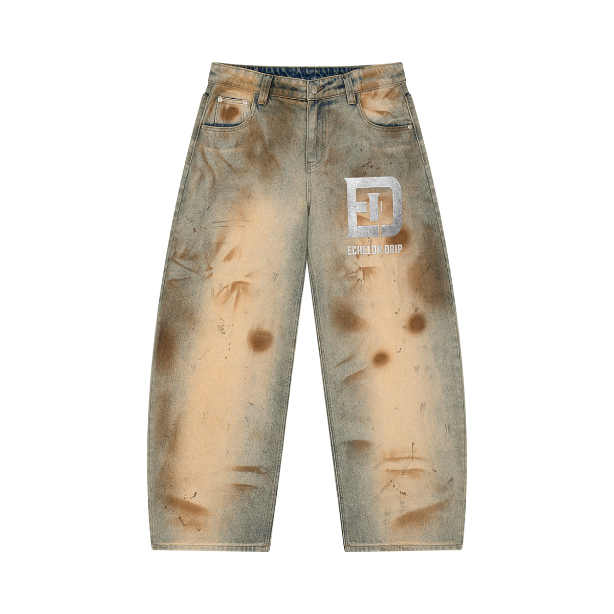 Echelon Men’s Vintage Wash Barrel Leg Jeans