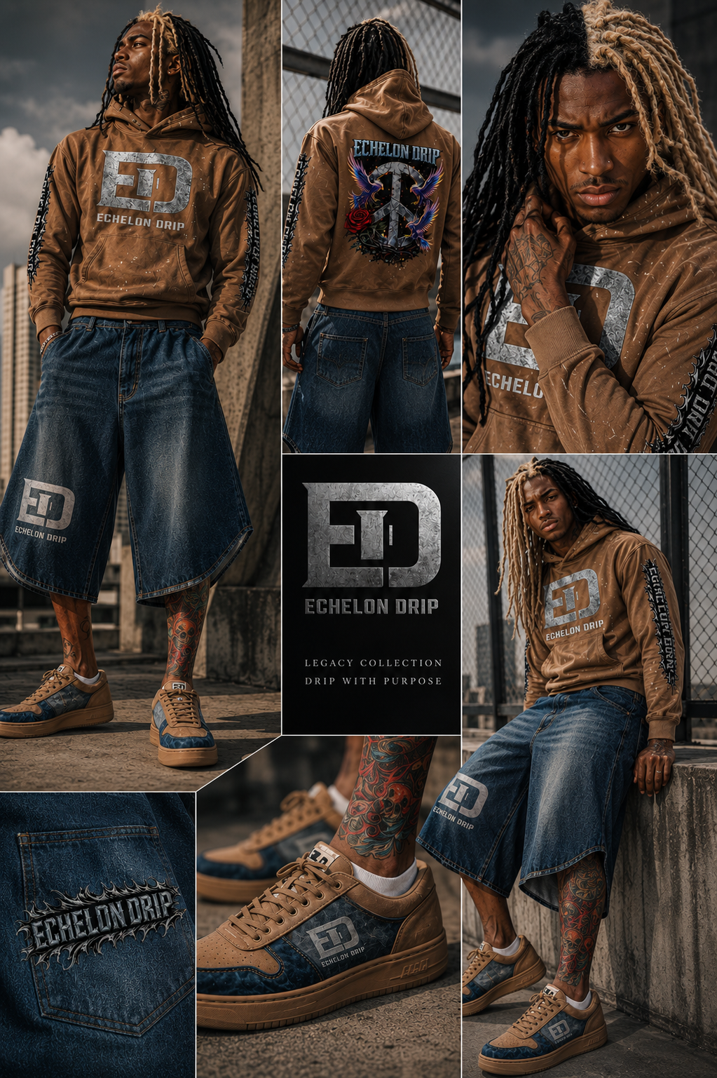 Echelon Men’s Wide Leg Denim Shorts