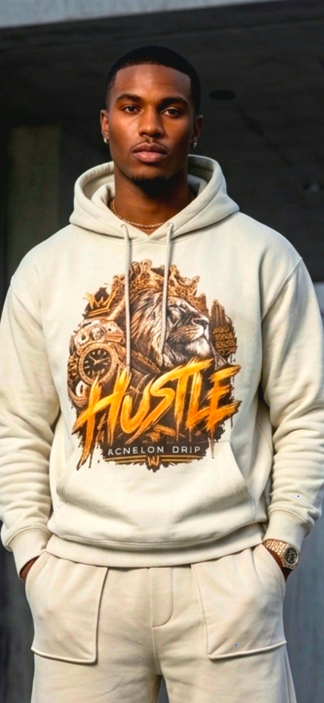 Mint Hustle King Heavyweight Mens Hoodie
